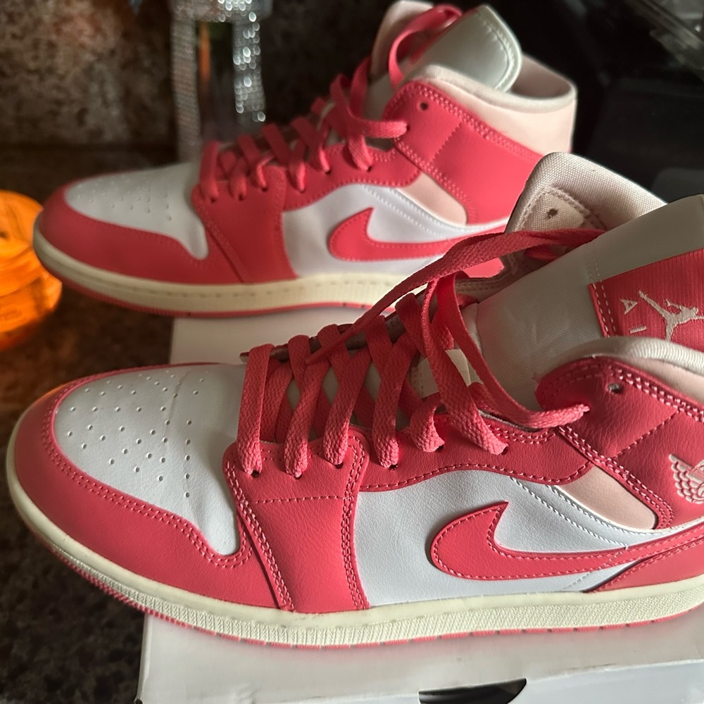 Pink and white Jordan 1